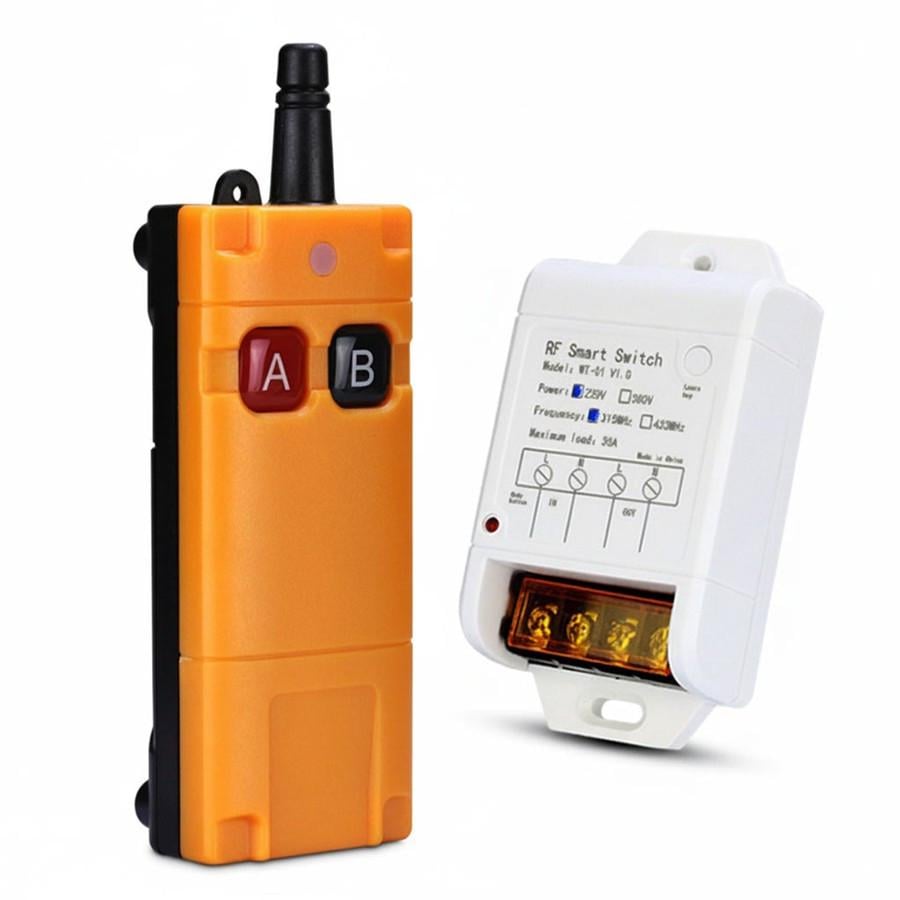 Вимикач радіокерований з пультом для керування промисловим обладнанням лебідкою мотором режим затримки 220В 30А