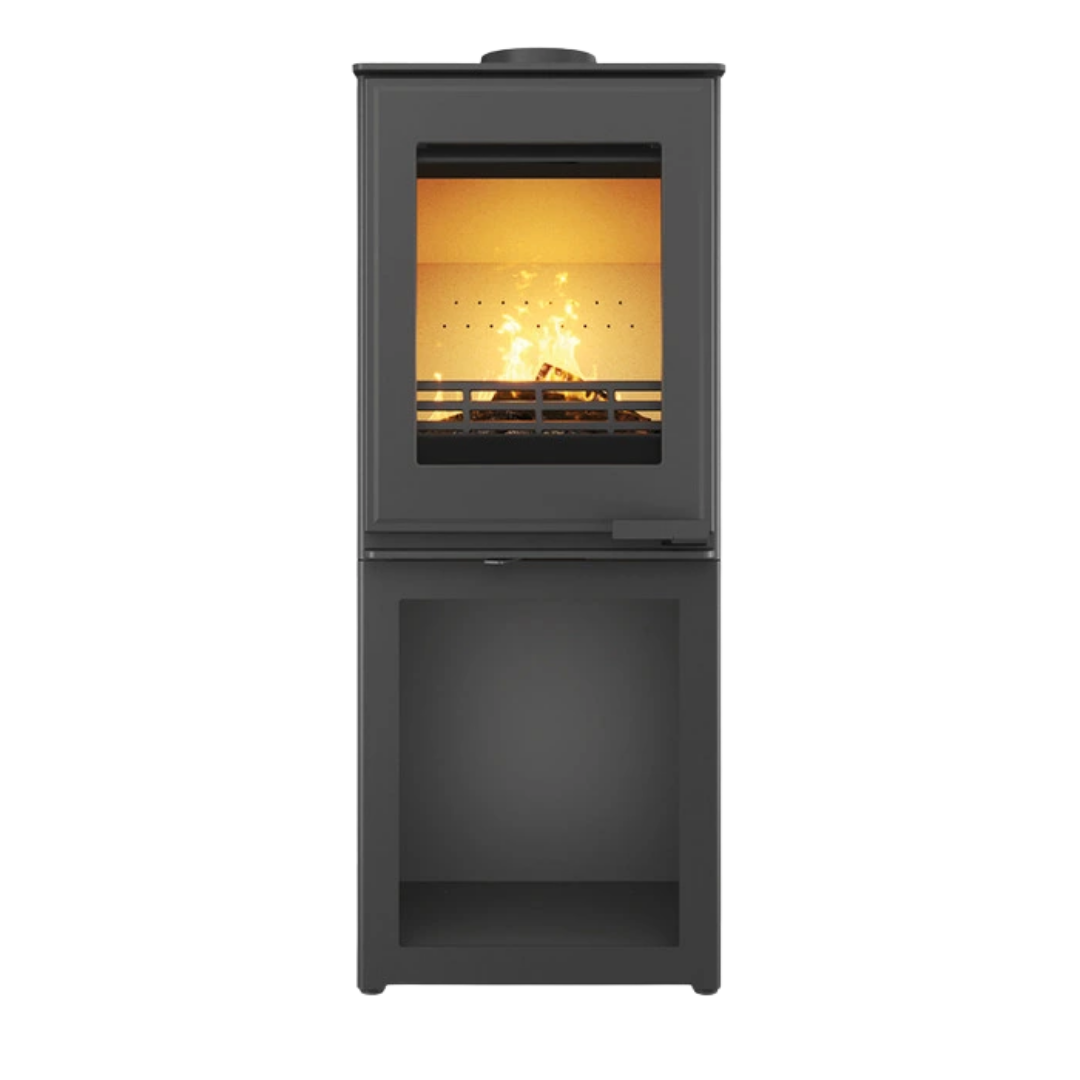 Печь-камин на дровах стальная KAWMET HARITA S15v L-Box 5,7 кВт (WS15v-LBox)