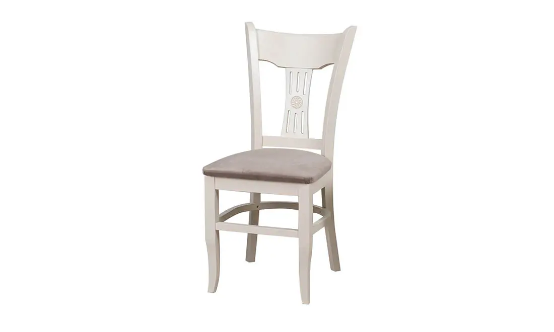 Стілець Сільва крем масив дерева тканина 560x470x940 мм Бежевий