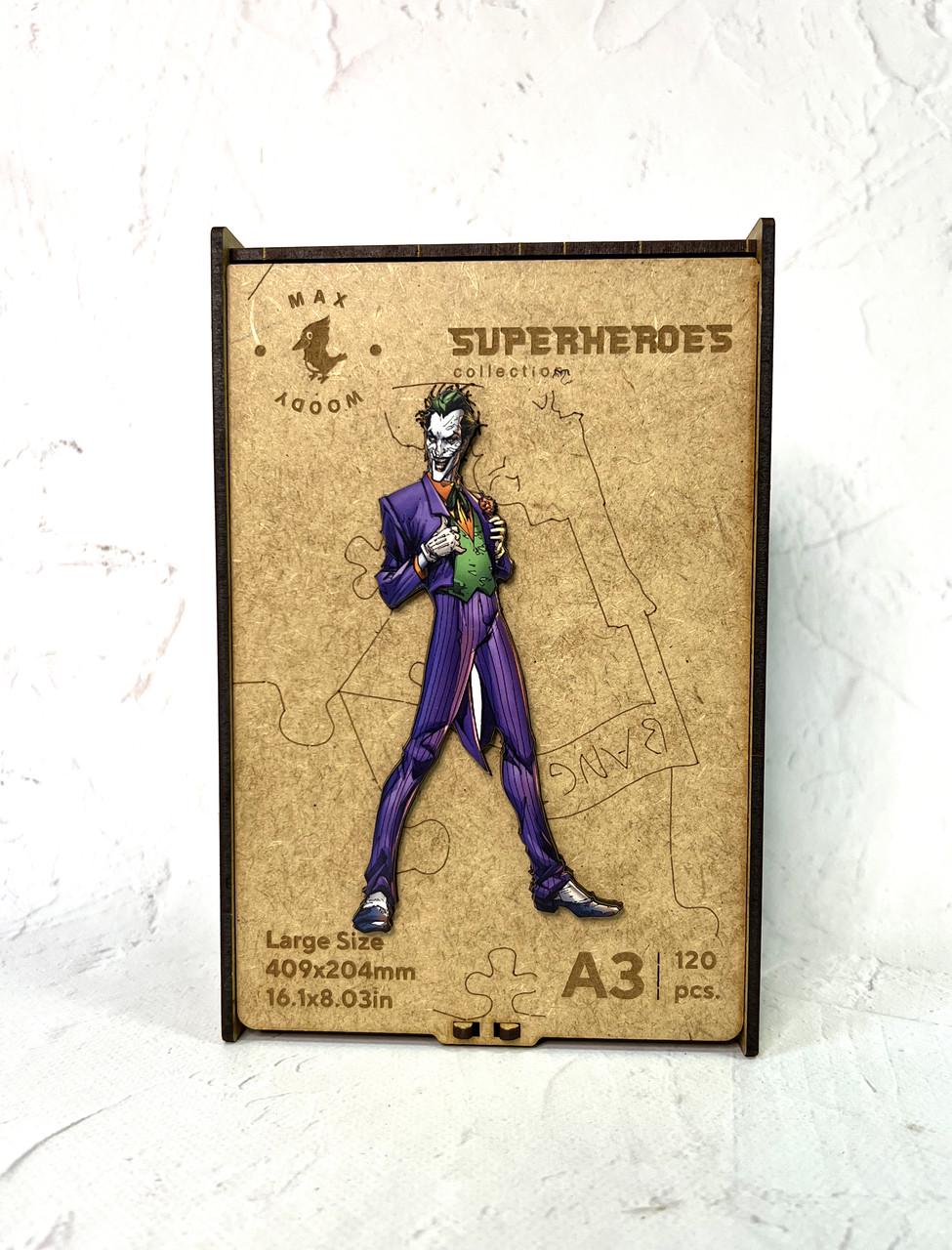 Пазл дерев'яний фігурний Max Woody Джокер Joker A3 120 деталей