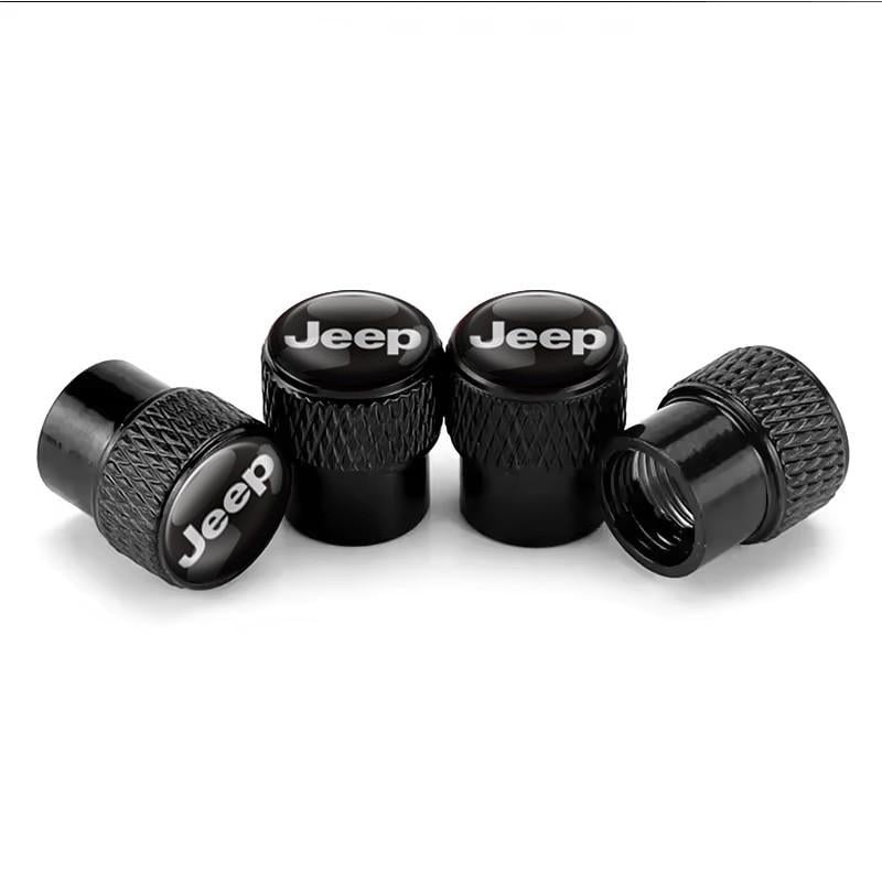 Набор защитных колпачков на ниппель SUNROZ Caps для Jeep Rif Metal Black Джип 4 шт. (A67797)