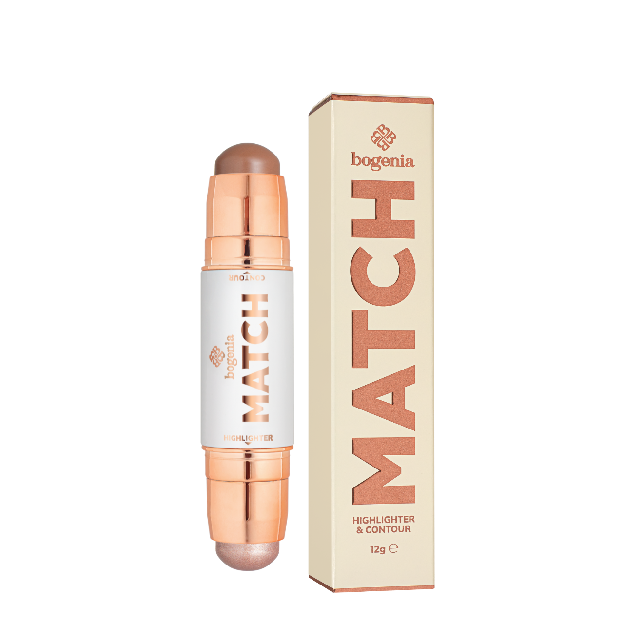 Хайлайтер і контур Bogenia Match Stick Highlighter & Contour 001 Світло-бежевий (BG656)