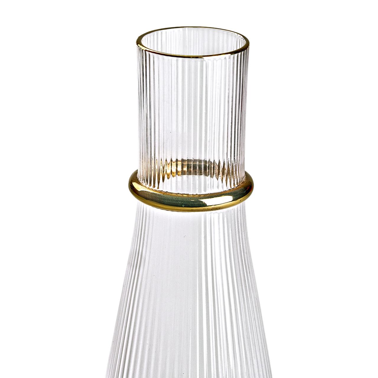 Графин для воды стеклянный с золотым ободком 1 л (4968) - фото 3