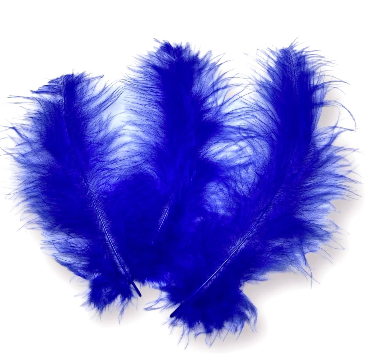 Перья марабу 10-15 см 25 шт. Синий (ПР1418м11)