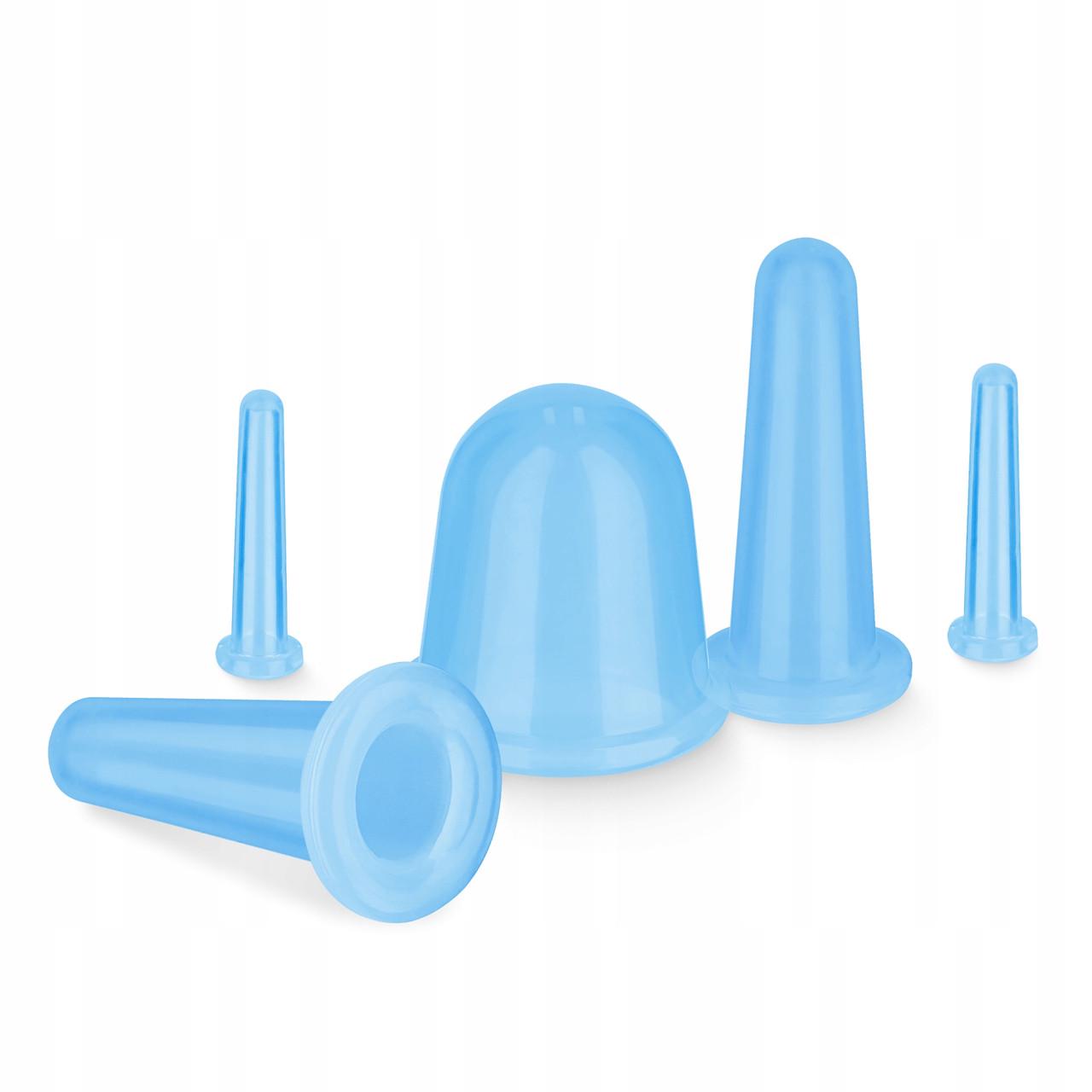 Банки вакуумні масажні 4fizjo силіконові для тіла 5 шт. Blue (P-5907739314956)