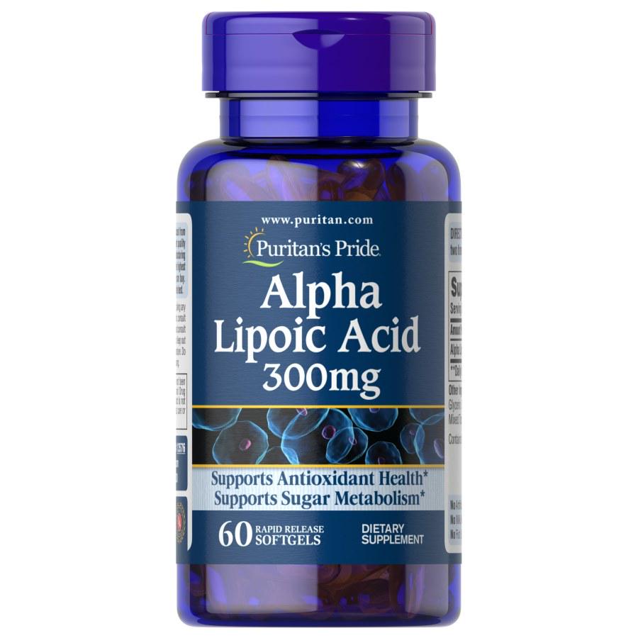 Натуральная добавка Puritan's Pride Alpha Lipoic Acid 300 мг 60 гелевых капс. (8838)