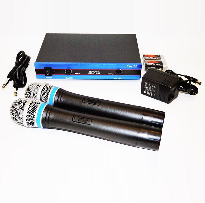 Радіосистема DM EW-100 2 радіомікрофона Black-Blue (4_523523448) - фото 4 Радіосистема DM EW-100 2 радіомікрофона Black-Blue (4_523523448) - фото 4