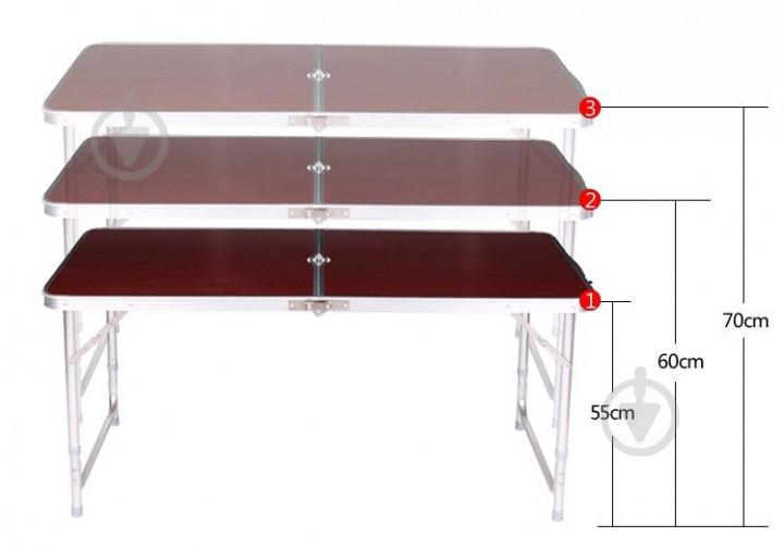 Стол туристический для пикника Folding Table Коричневый (258478) - фото 3