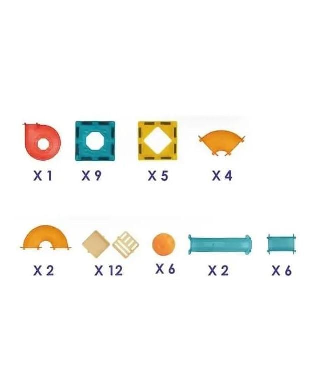 Конструктор магнітний Magnetic DIY CH1034 47 ел. з кульками Різнокольоровий (17615171) - фото 3