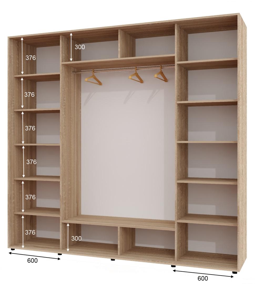 Корпус шкафа-купе Алекса ШК-05 250х60х240 см Дуб сонома - фото 2