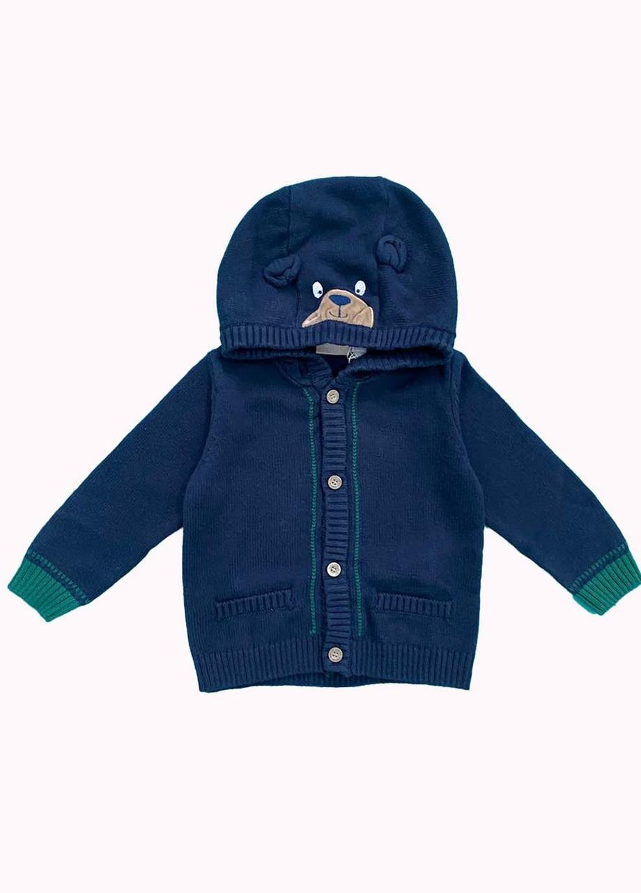 Светр дитячий Chicco з каптуром ведмедик 9-12 міс. 74 см Синій (2081861232)