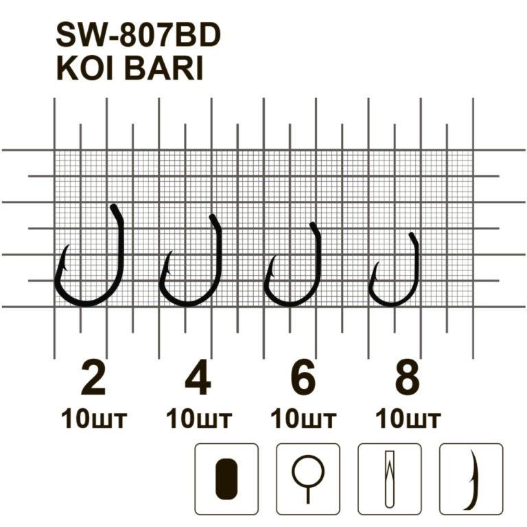 Крючки MiniMax Koi Bari SW-807BD №4 10 шт. - фото 3