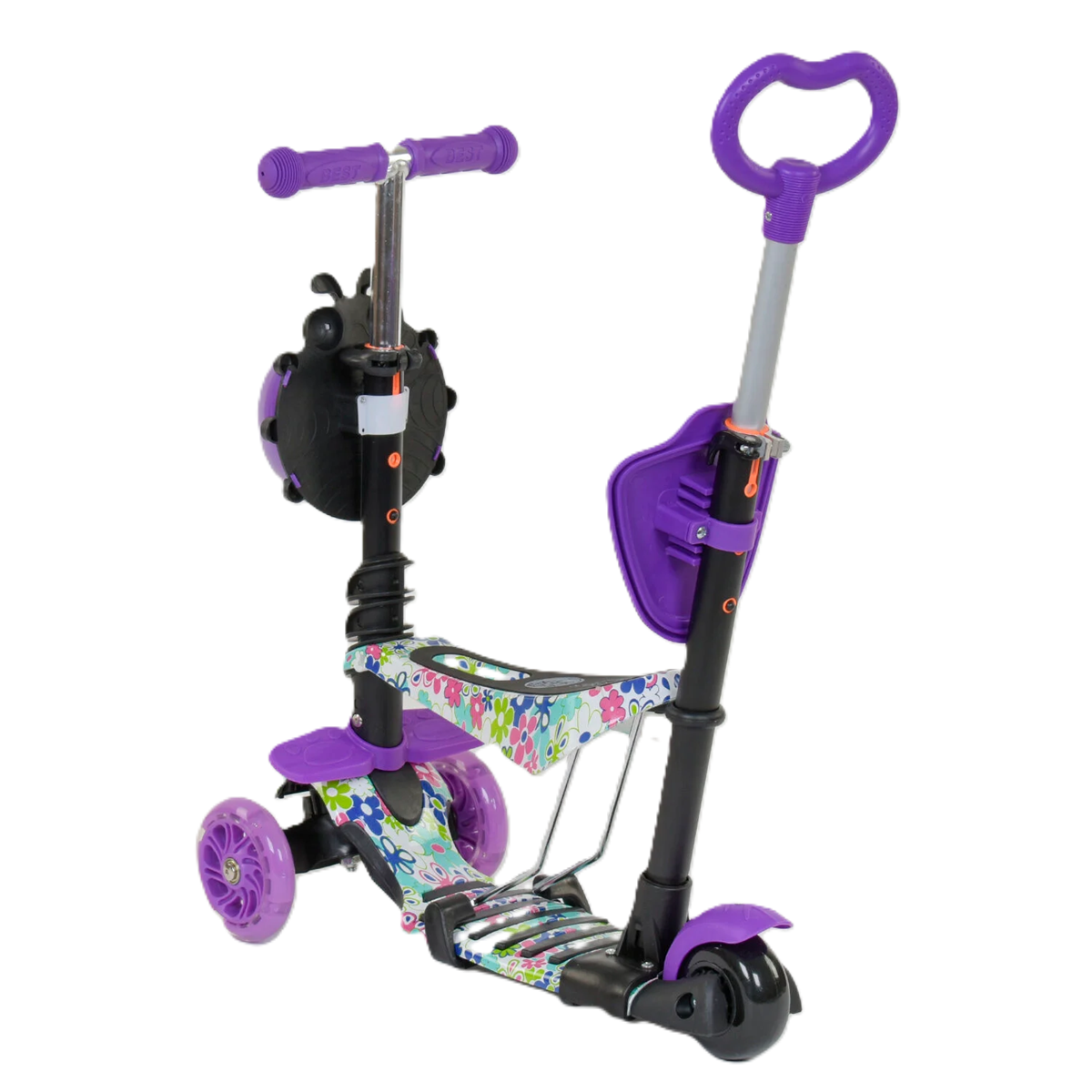 Самокат Best Scooter 5в1 с подсветкой колес Фиолетовый (25283421) - фото 3 Самокат Best Scooter 5в1 с подсветкой колес Фиолетовый (25283421) - фото 3