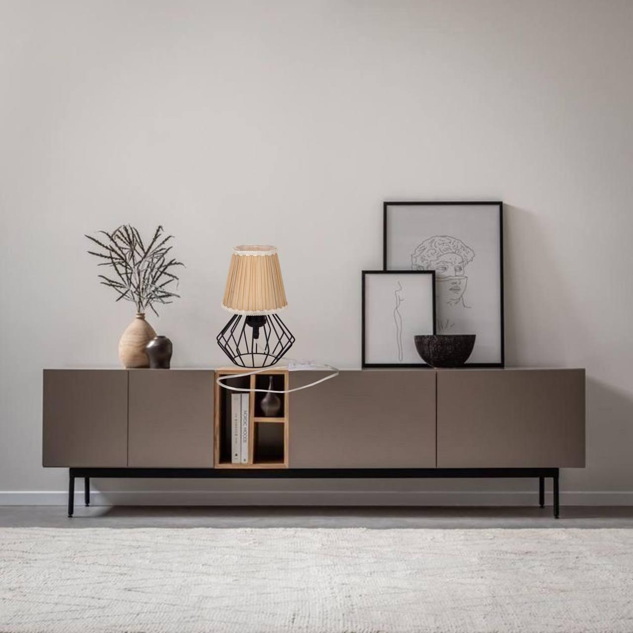 Лампа/нічник настільна з абажуром Коричневий (56-T108F04 BK+IV) - фото 4 Лампа/нічник настільна з абажуром Коричневий (56-T108F04 BK+IV) - фото 4