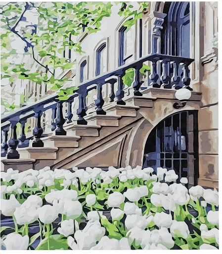 Картина по номерам Strateg Белые тюльпаны 30х40 см (SS-6614)