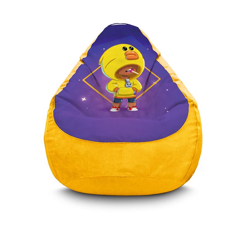 Крісло мішок iPuff Brawl Stars Leon chik Флок XXL 90х125 см Жовтий Крісло мішок iPuff Brawl Stars Leon chik Флок XXL 90х125 см Жовтий