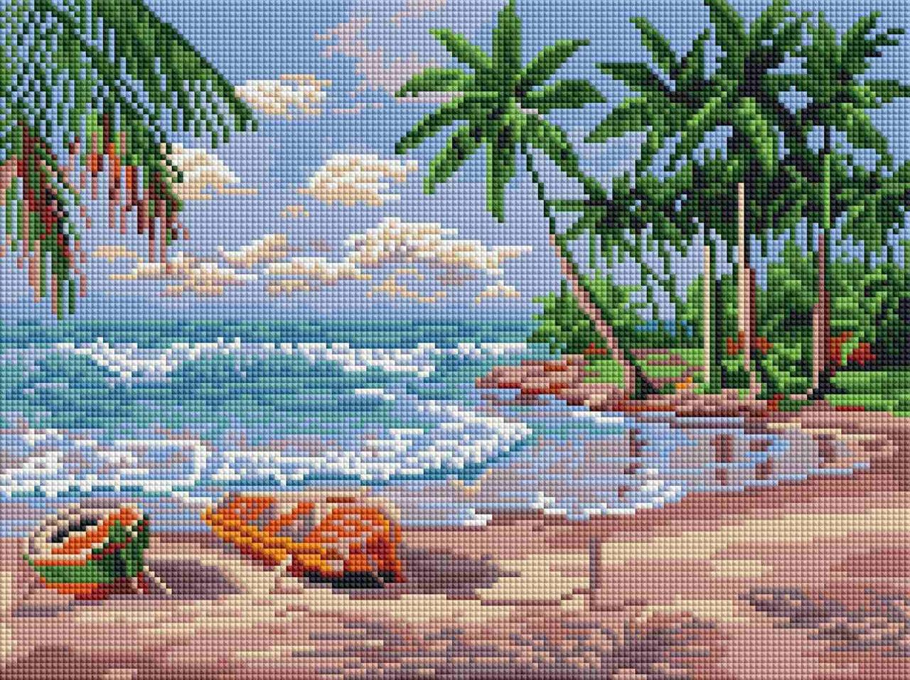 Алмазная мозаика ColorArt Море и пальмы 30х40 см (ST454)