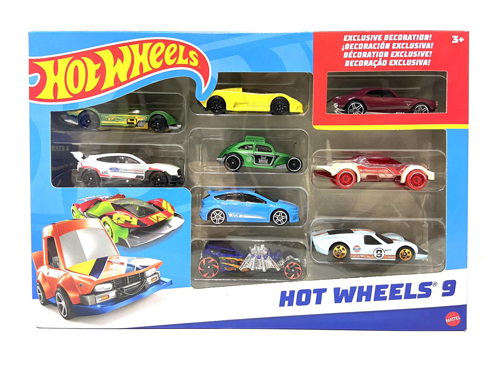 Набор машинок Mattel Hot Wheels Вид 7 в подарочной упаковке 9 шт. (X6999)