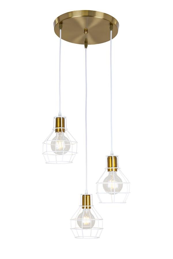 Люстра Levistella 756PR1618F-3 BRZ+WH 300 с тремя металлическими плафонами Бронзовый/Белый (1904028907)