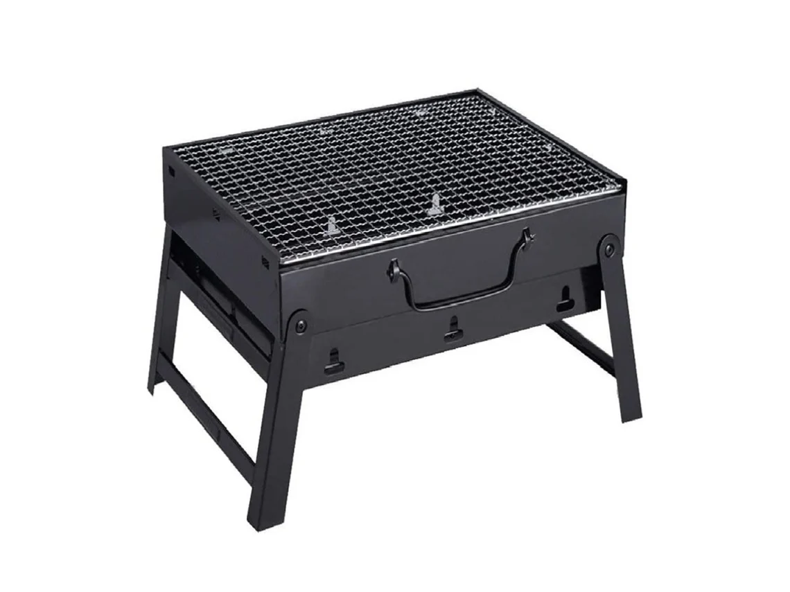 Мангал портативный складной для гриля и барбекю TL-372 BBQ Grill Portable с ручкой решеткой и вентиляцией 35x27x20 см