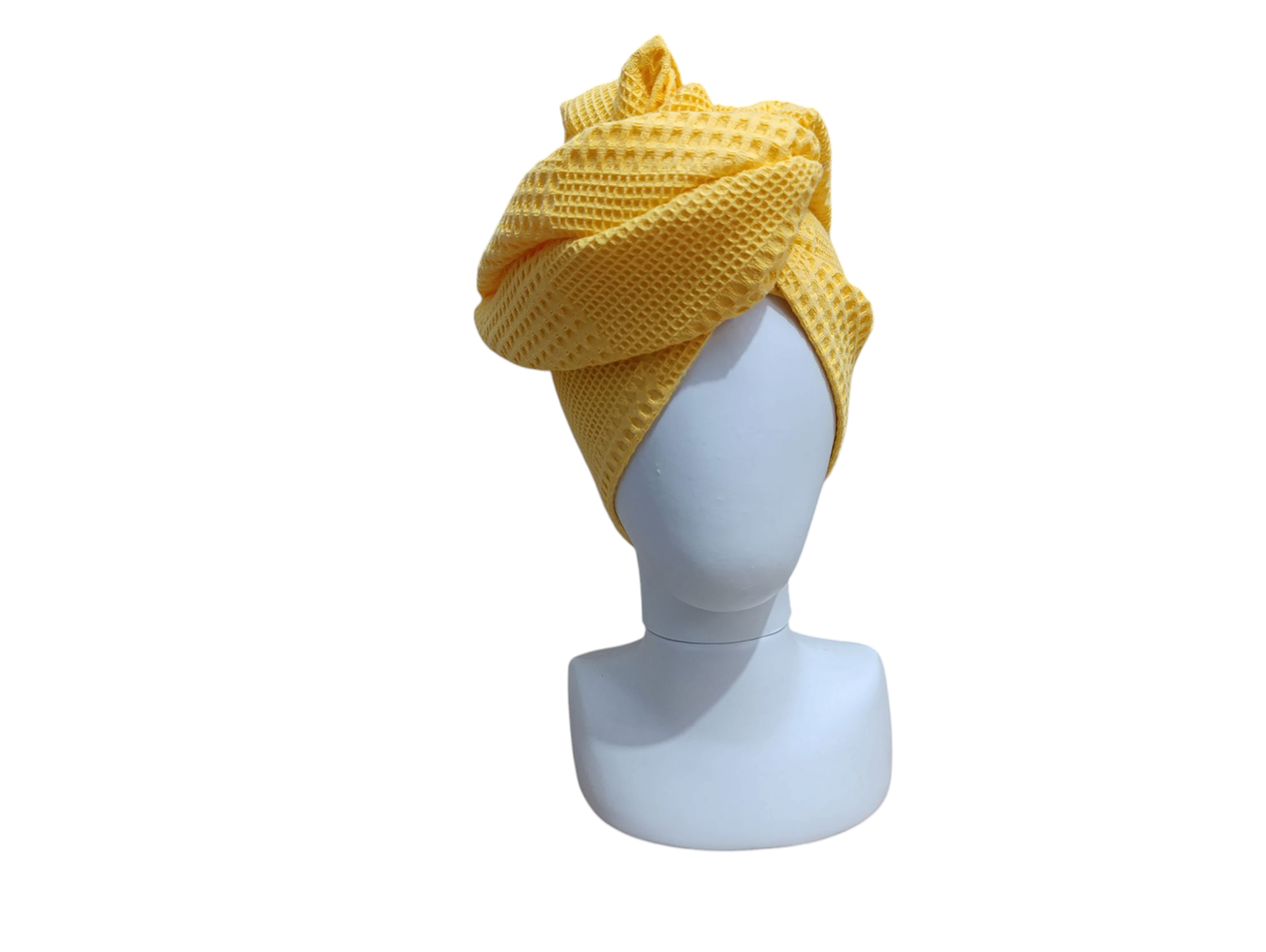 Рушник-чалма вафельний для волосся 32х60 см Жовтий (01590-1)