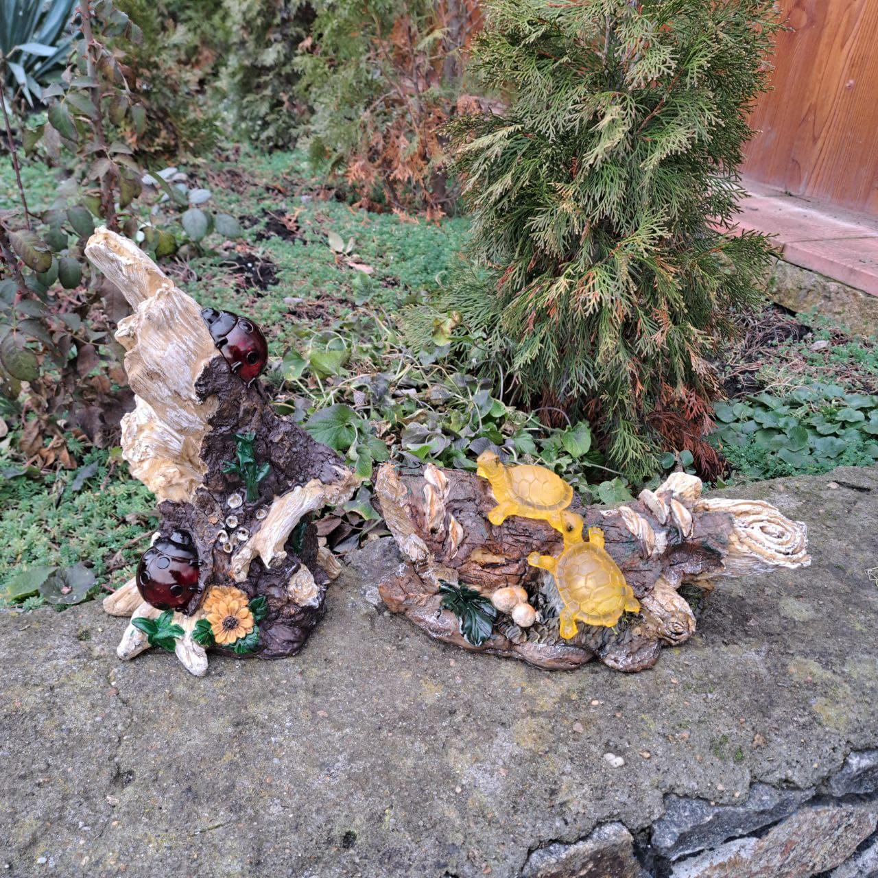 Набор светильников садовых Божья коровка и Черепахи на коряге на солнечной батарее (4241)