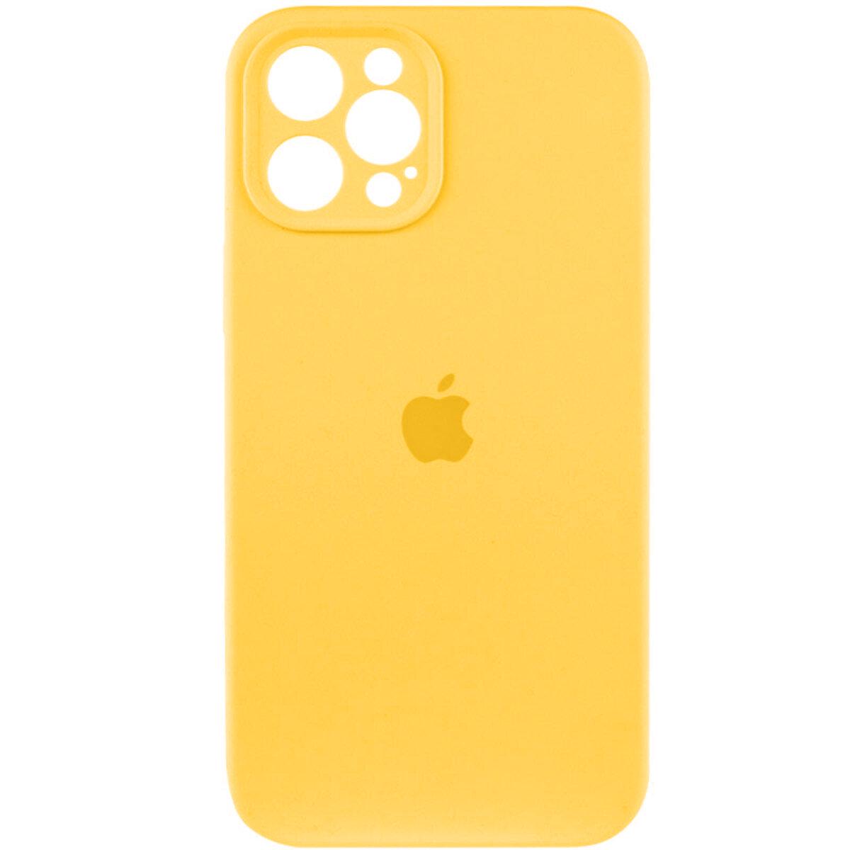 Противоударный чехол для Apple iPhone 12 Pro Silicone Full Case AA Camera Protect / Sunny Yellow