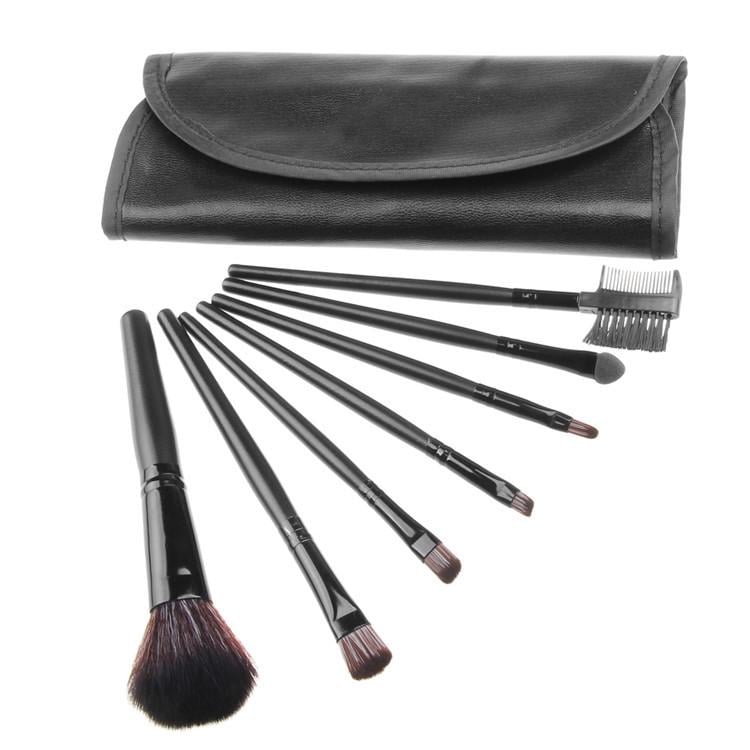 Кисти для макияжа 7 шт. с кейсом Черный (R9691)
