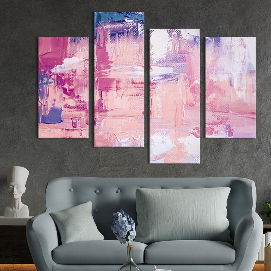 Картина модульная из 4 частей Розовые краски XL 149x106 см (21-42)
