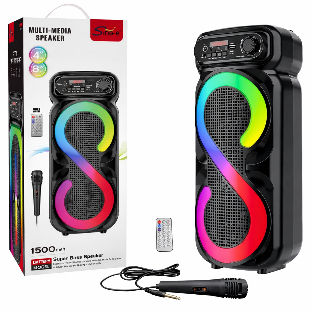 Колонка SING-E ZQS4270M Bluetooth 5.0 2x4" TWS FM USB/TF AUX LED (31548345)