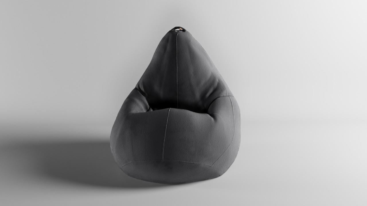 Бескаркасное кресло-мешок SkyPuff MEGA Груша Велюр Energy XXXL 160х120 см Dark Gray (160076)