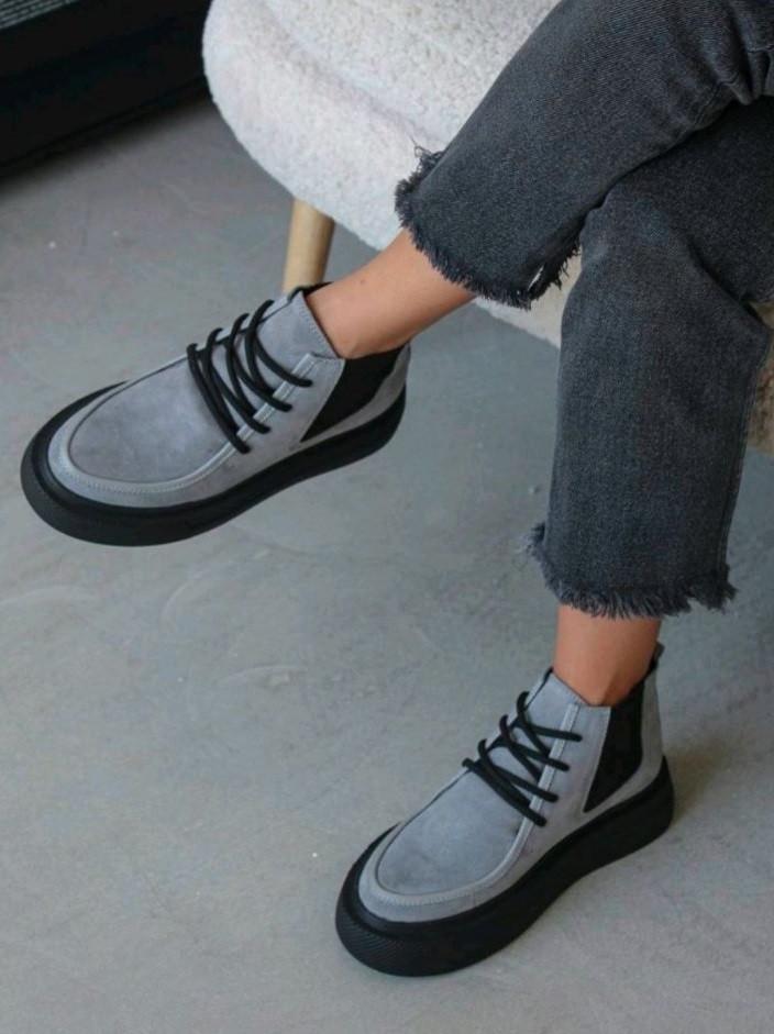 Черевики демісезонні жіночі Alex Benz B365-65/37 р. 37 Сірий