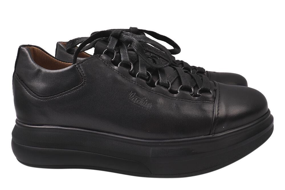 Кеды женские Vadrus из кожи на низком ходу на шнуровке р. 40 Черный (320-21/22DTC)