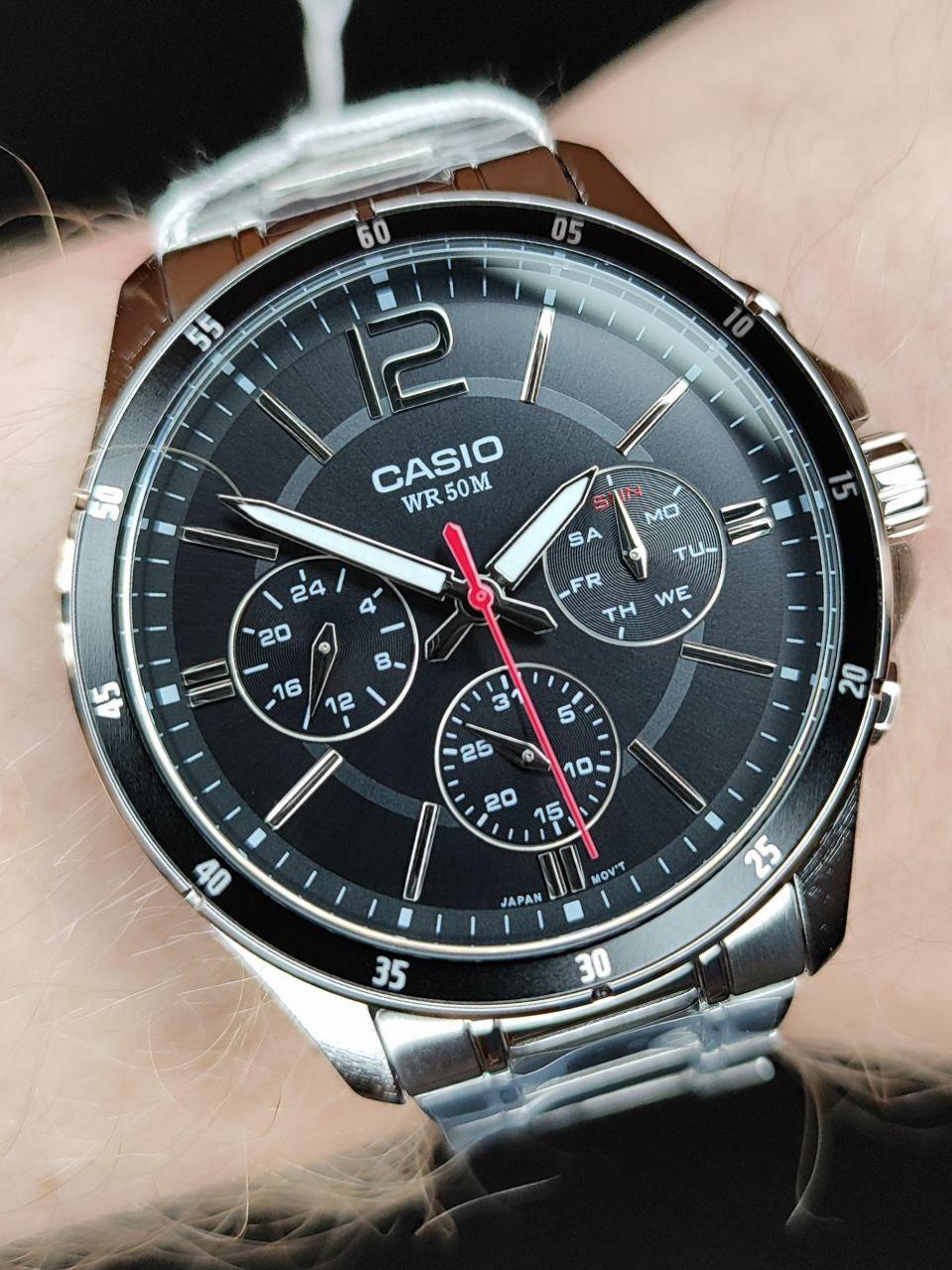 Наручные часы мужские Casio MTP-1374D-1A Timeless Collection Черный (2668163698)