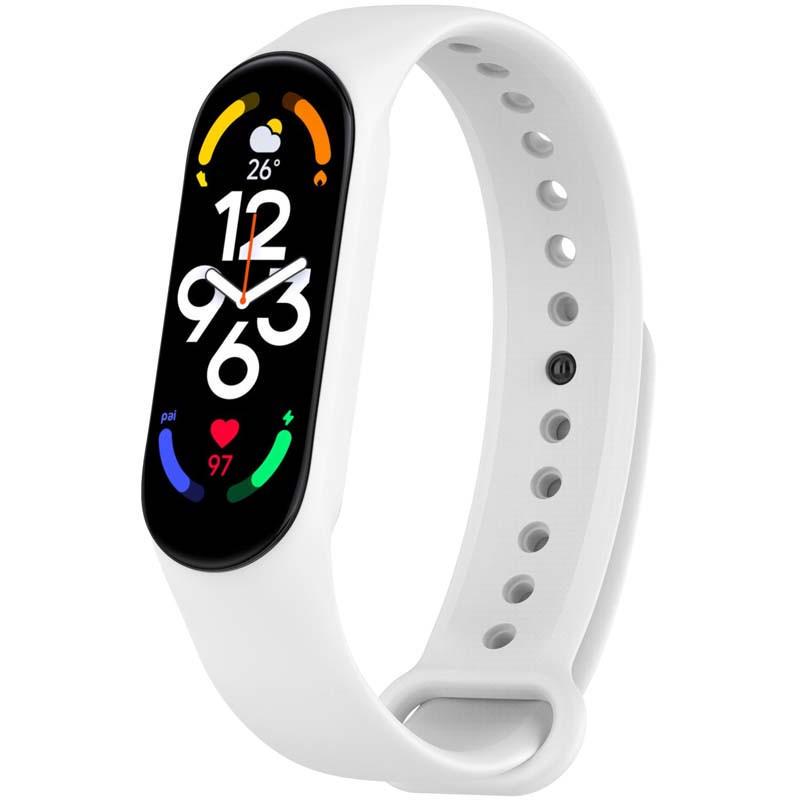 Ремінець силіконовий для Xiaomi Mi Band 7/6/5/4/3 Білий (00000077052_20)