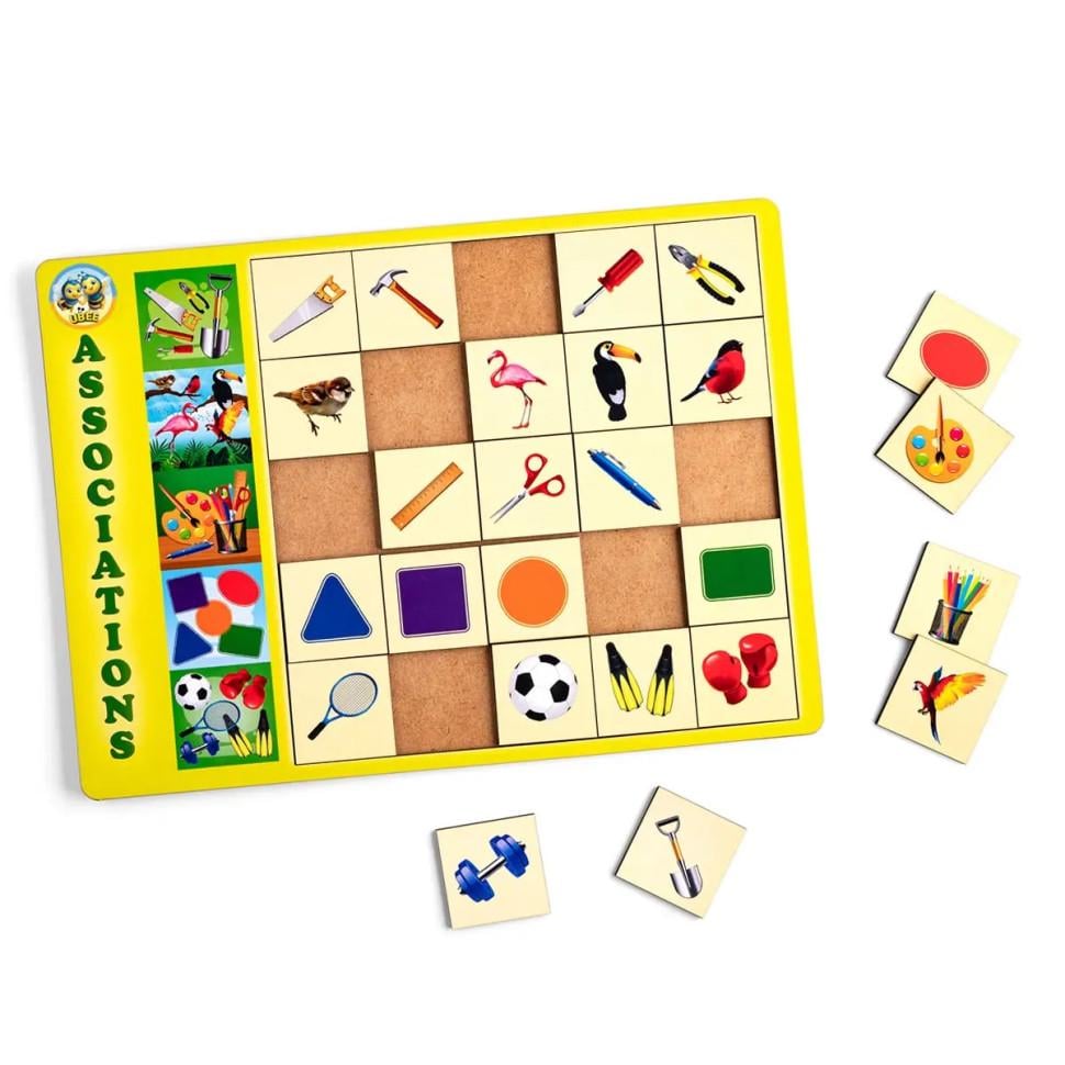 Пазлы деревянные Ubumblebees Ассоциации – 3 25 плашек 31х24 см (IP-177-P-140)