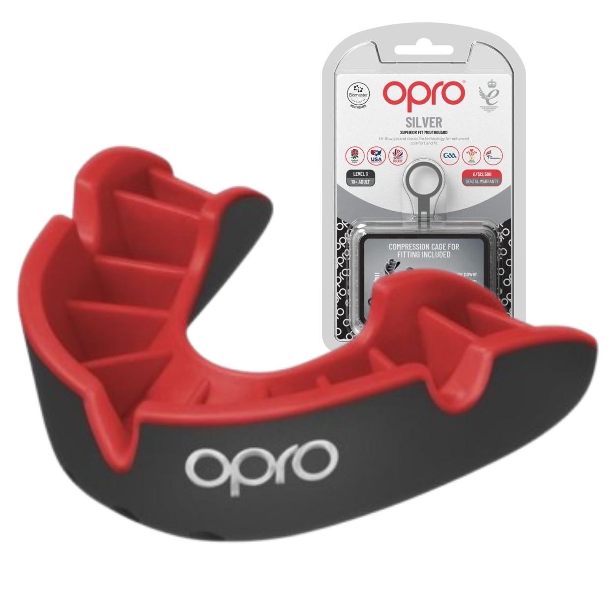 Капа OPRO Silver доросла Black/Red (Silver Bl/Red)