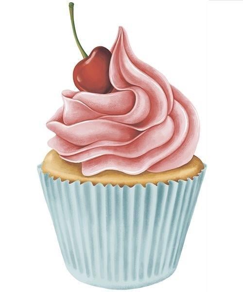 Наклейка ростовая фигура Акварельный кексик (41077)