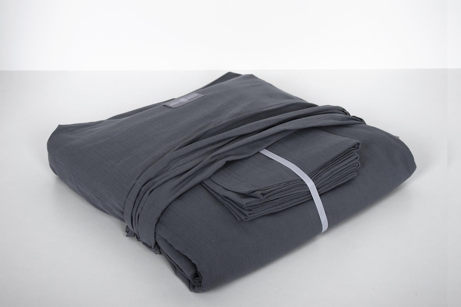 Комплект постельного белья LUXURY LINENS Washed Cotton Antrasit (3600022)