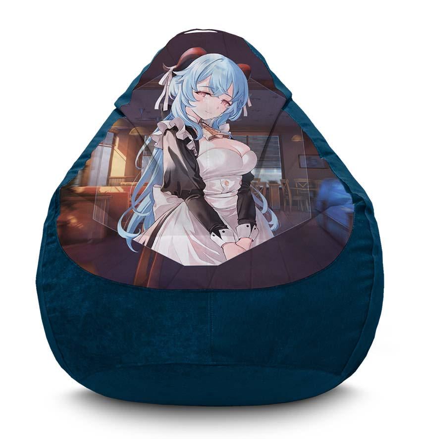 Кресло-мешок iPuff Maid Ganyu Genshin Impact флок XXL 90х125 см Синий (116930-1)