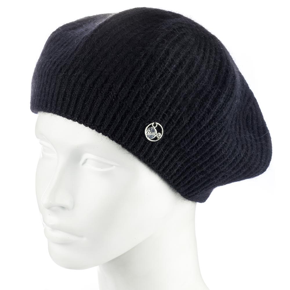 Берет женский ангоровый Atrics WH911 с узором двойной Черный