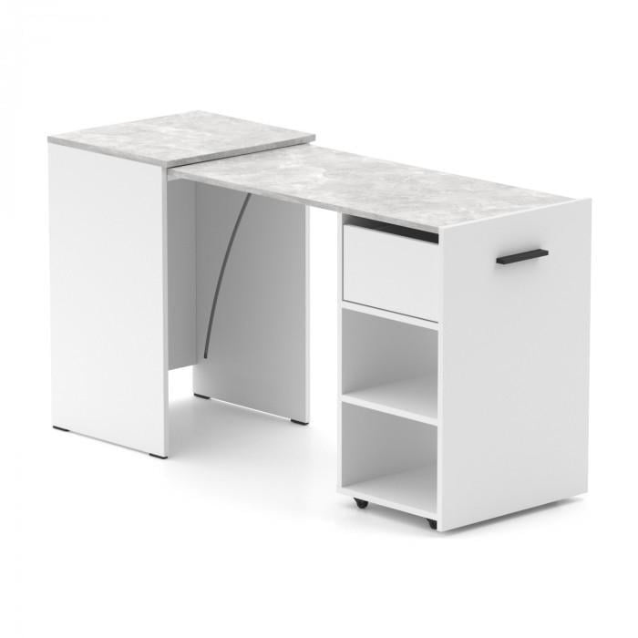 Стіл-трансформер Hobana Jumbo Ш1 з додатковою поворотною стільницею Білий/Ательє світлий - фото 1 Стіл-трансформер Hobana Jumbo Ш1 з додатковою поворотною стільницею Білий/Ательє світлий - фото 1