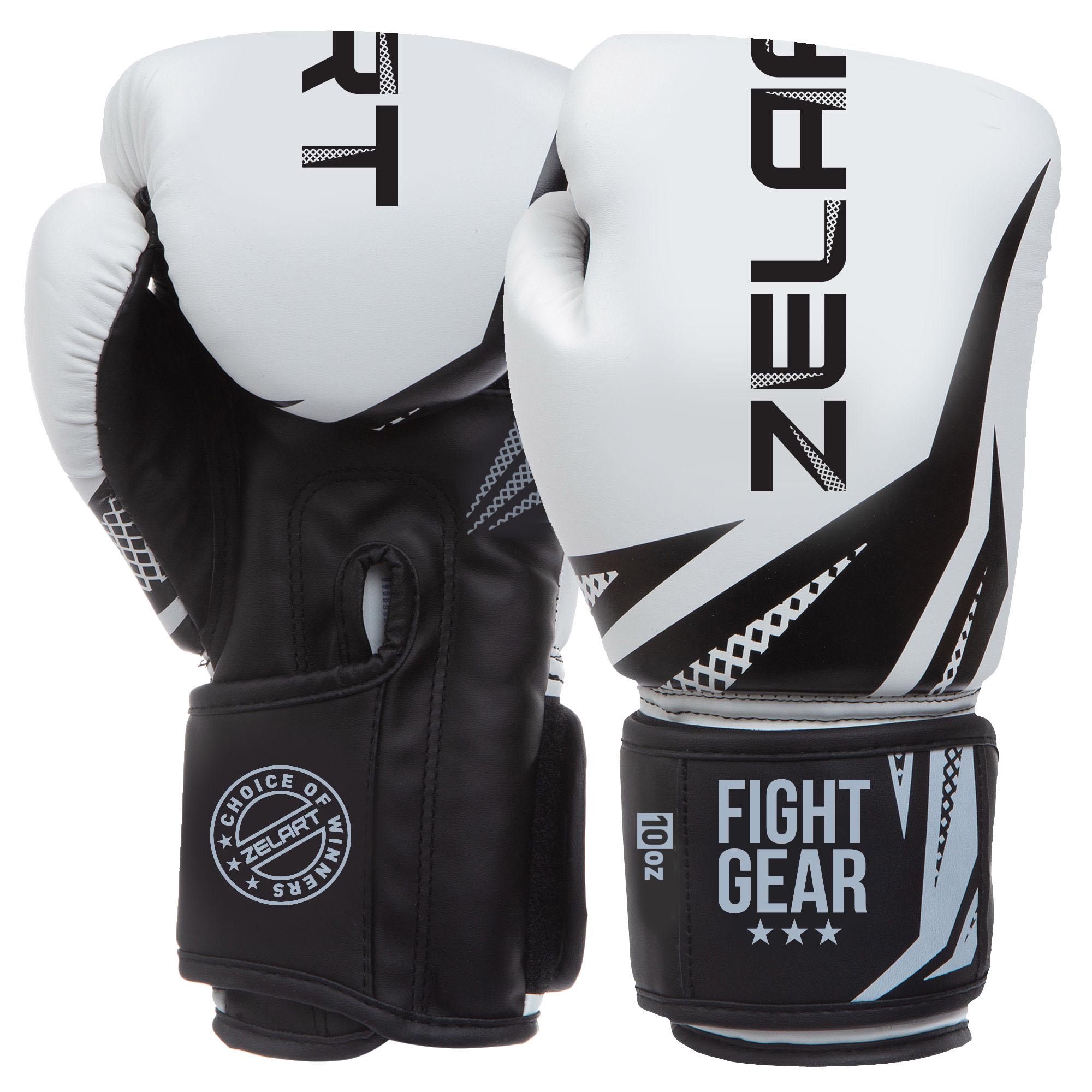 Перчатки боксерские Zelart 8 унций Белый/Черный (BO-0866)