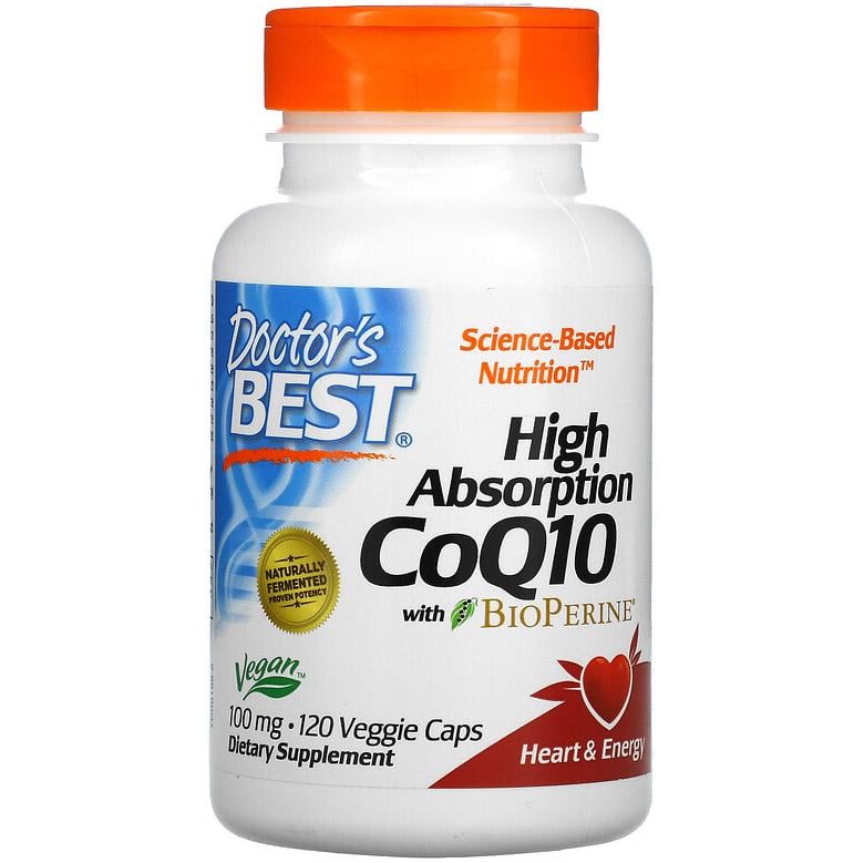 Коензим Q10 з біоперином Doctor's Best High Absorption CoQ10 with BioPerine 100 мг 120 капсул (976954216)