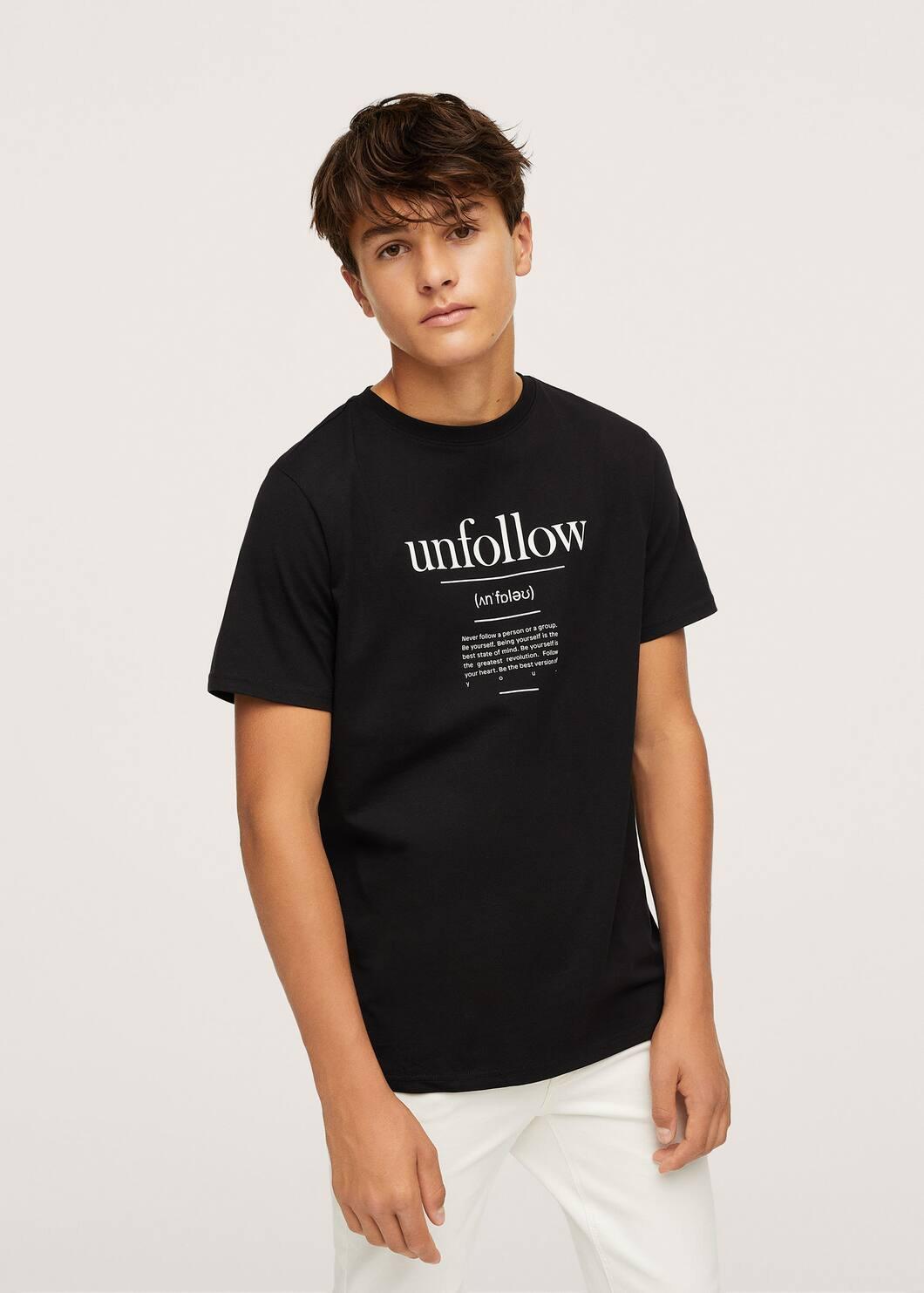 Футболка для мальчика Mango 158-164 см Black (17003273)