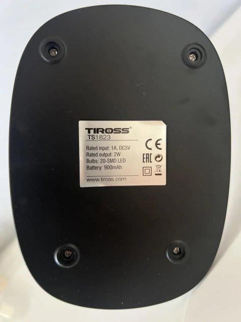 Настільна лампа Tiross TS-1823 акумуляторна 900 mAh 20 smd LED USB 220V touch-вимикач (DR014647) - фото 3 Настільна лампа Tiross TS-1823 акумуляторна 900 mAh 20 smd LED USB 220V touch-вимикач (DR014647) - фото 3