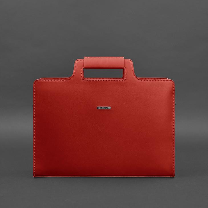 Женская сумка кожаная для ноутбука и для документов Красный (A-026935) - фото 9