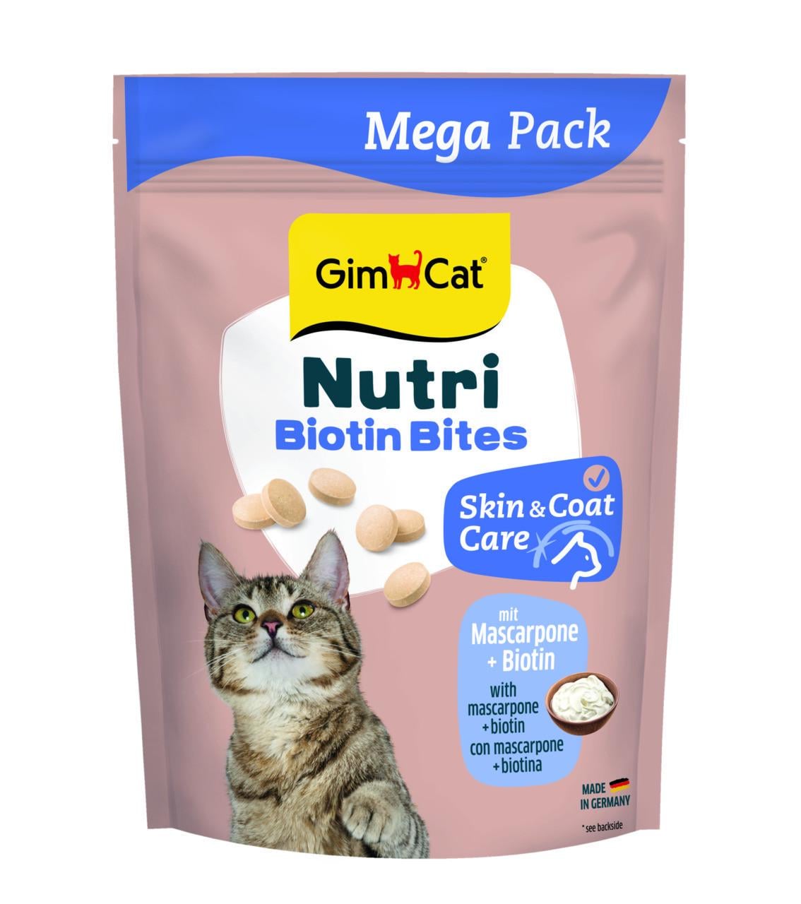 Лакомство для кошек GimCat Katzentabs с маскарпоне и биотином 710 шт. 425 г (1789925426)