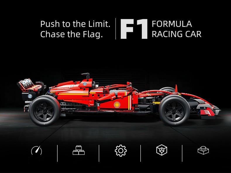 Конструктор на радиоуправлении 1:10 Ferrari SF-24 F1 Формула 1 гоночная машина с мотором и пультом 56 см Красный - фото 7