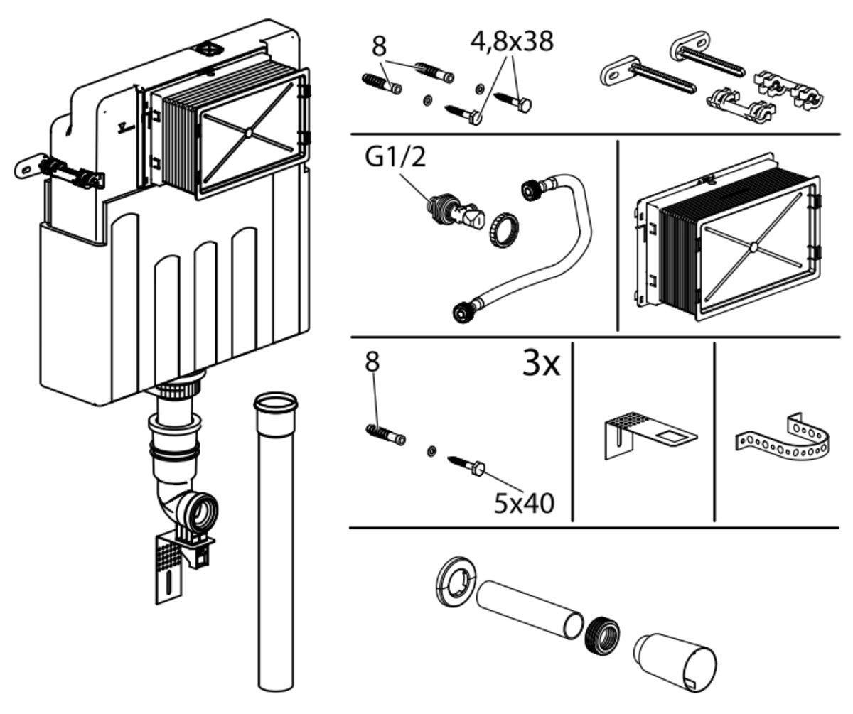 Бачок для унитаза Alca Plast AM112 под кирпичную кладку (30361143) - фото 3 Бачок для унитаза Alca Plast AM112 под кирпичную кладку (30361143) - фото 3